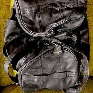 Leather overnight bag